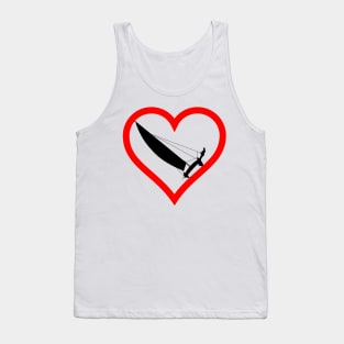 Red heart contour with catamaran Tank Top